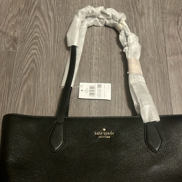 NWT Kate Spade black pebble leather tote Leila - Picture 3 of 8